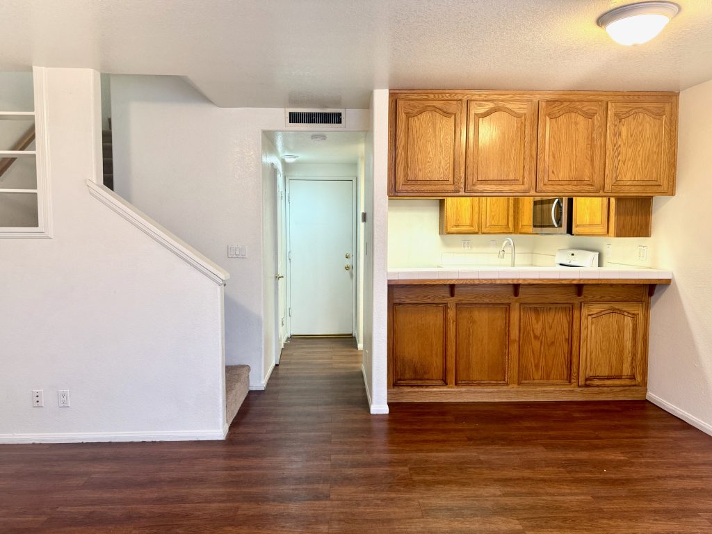 Living Room, Kitchen, Stairs View 1